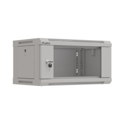 LANBERG RACKOVÁ SKRIŇA 19'' NÁSTENNÁ 4U/540X350 (FLAT PACK) S PRESKLENÝMI DVERAMI ŠEDÁ