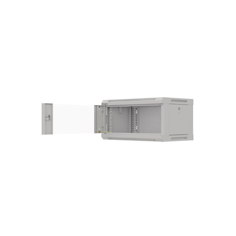 LANBERG RACKOVÁ SKRIŇA 19'' NÁSTENNÁ 4U/540X350 (FLAT PACK) S PRESKLENÝMI DVERAMI ŠEDÁ