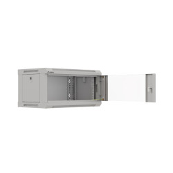 LANBERG RACKOVÁ SKRIŇA 19'' NÁSTENNÁ 4U/540X350 (FLAT PACK) S PRESKLENÝMI DVERAMI ŠEDÁ