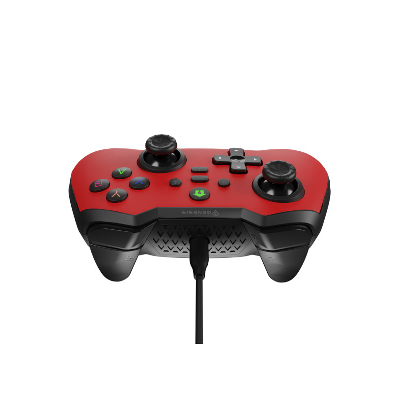 Drôtový gamepad Genesis MANGAN 300, pre PC/Switch/Mobil, červený