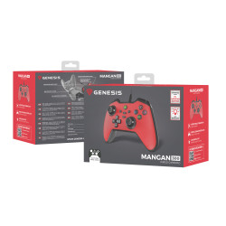 Drôtový gamepad Genesis MANGAN 300, pre PC/Switch/Mobil, červený