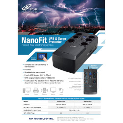 FSP UPS NanoFit 600, 600 VA / 360 W, 2xUSB power, LED, offline
