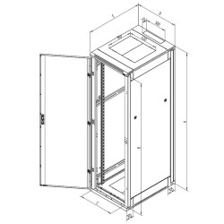 TRITON - Stojanový rozvádzač 42U (š) 600x (h) 900, rozoberateľný
