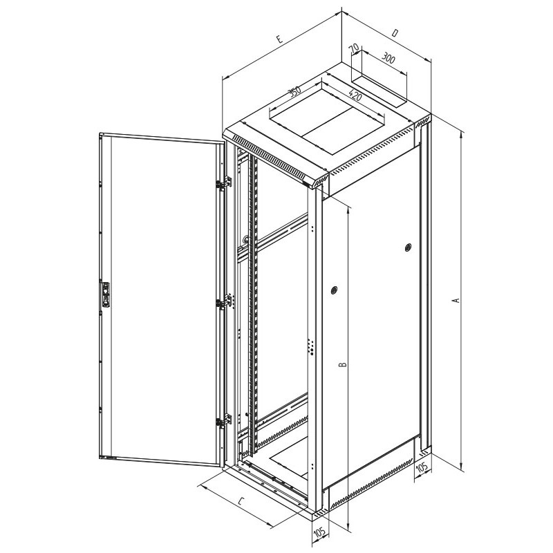 TRITON - Stojanový rozvádzač 42U (š) 600x (h) 900, rozoberateľný