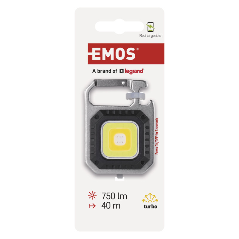 EMOS - COB LED NABÍJACIA PRÍVEŠKOVÁ SVIETIDLÁ 750 LM