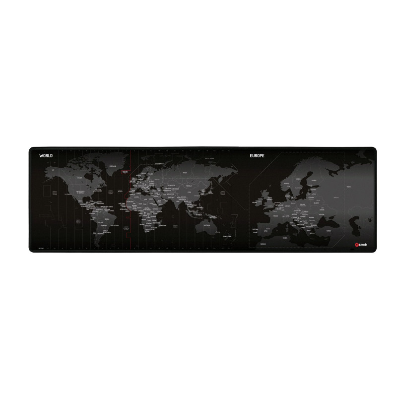 Podložka pod myš C-TECH MP-01W (World), 900x270x4mm, obšité okraje