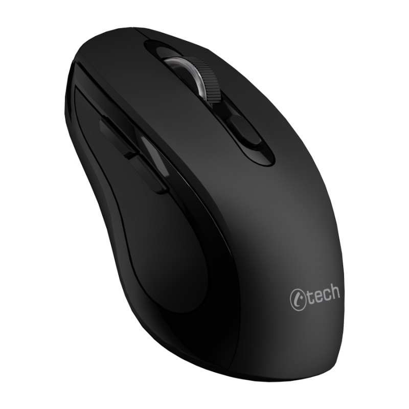 C-TECH WLM-12BK/Ergonomická/Optická/Pre pravákov/1 600 DPI/USB+BT/Čierna