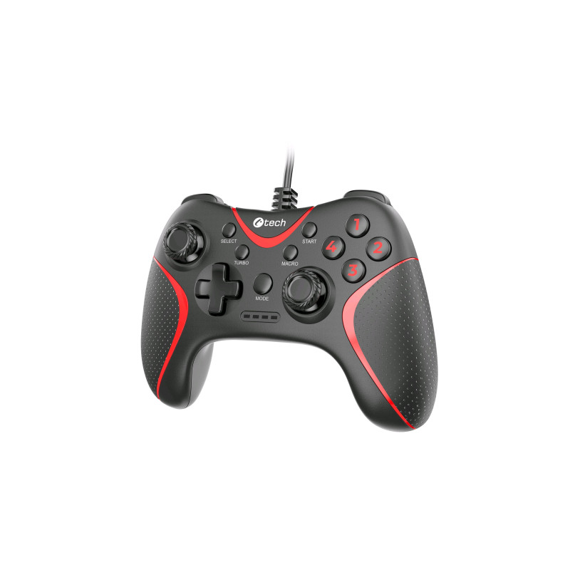 Gamepad C-TECH Theon pre PC/PS3, 2 programovateľné makro tlačidlá, 2x analóg, X-input, vibračné, 1,8