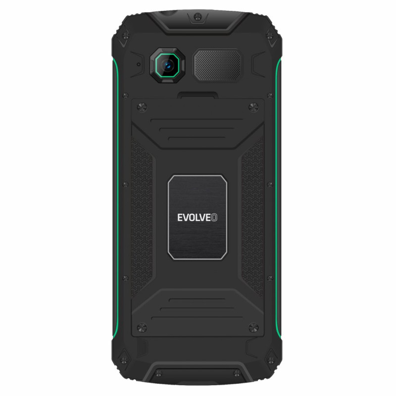 EVOLVEO StrongPhone W4, IP68 odolný Dual SIM telefón, 2,8'' LCD, 2500mAh, Powerbanka, černo-zelený