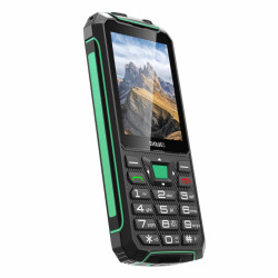 EVOLVEO StrongPhone W4, IP68 odolný Dual SIM telefón, 2,8'' LCD, 2500mAh, Powerbanka, černo-zelený