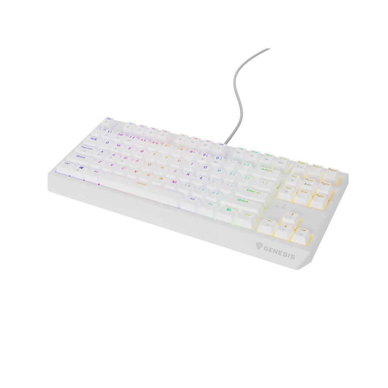 Genesis herná klávesnica THOR 230/TKL/RGB/Outemu Red/Drôtová USB/US layout/Biela