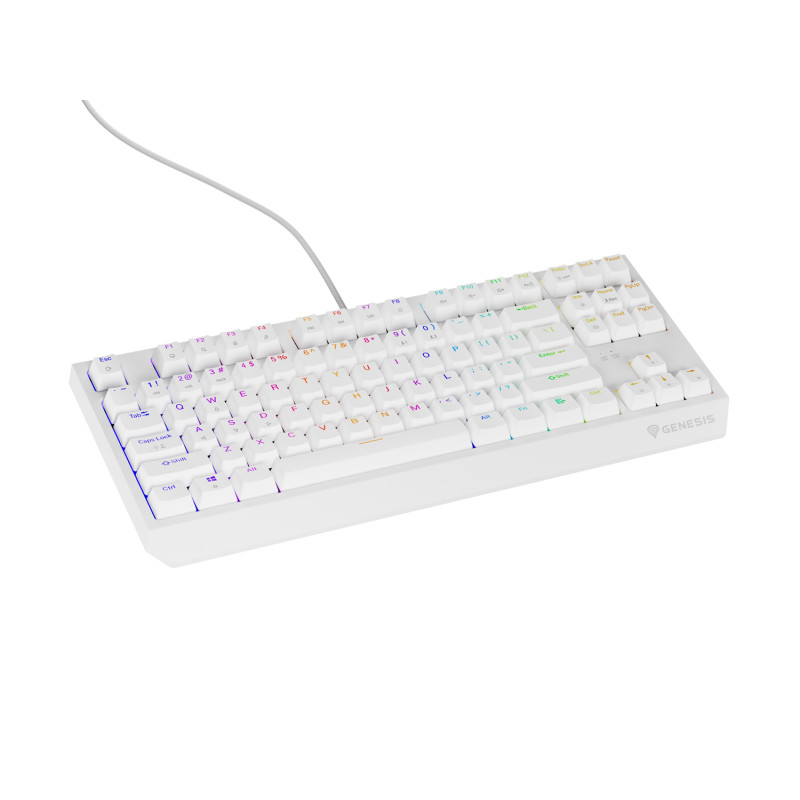 Genesis herná klávesnica THOR 230/TKL/RGB/Outemu Red/Drôtová USB/US layout/Biela