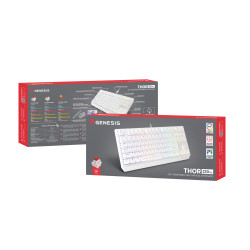 Genesis herná klávesnica THOR 230/TKL/RGB/Outemu Red/Drôtová USB/US layout/Biela