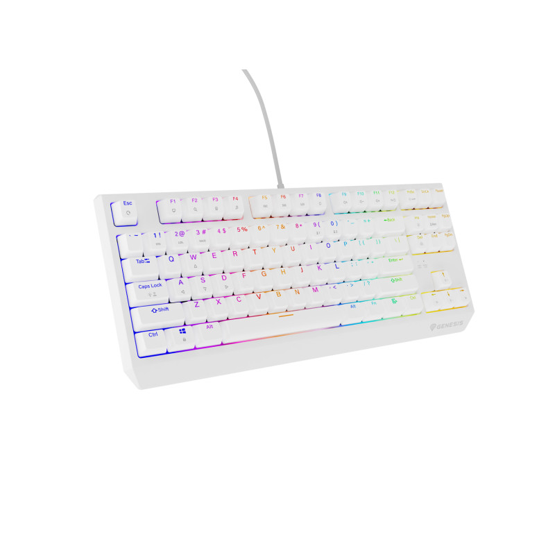 Genesis herná klávesnica THOR 230/TKL/RGB/Outemu Red/Drôtová USB/US layout/Biela