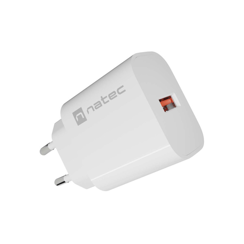 Univerzálna nabíjačka Natec RIBERA 18W, 1X USB-A, biela
