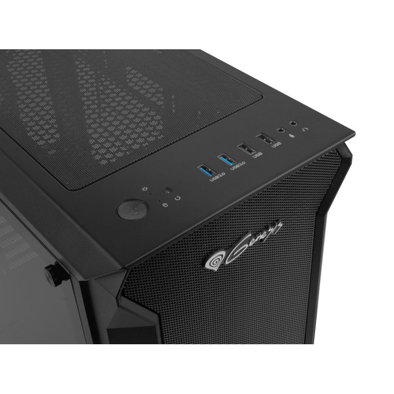 Počítačová skriňa Genesis IRID 505 V2/Midi Tower/Transpar./Čierna