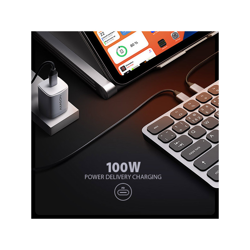 AXAGON HMC-KB-CS, USB 5Gbps húb s klávesnicou CZ/SK, HDMI 4K/60Hz, 3x USB-A, SD/mSD, audio, PD 100W