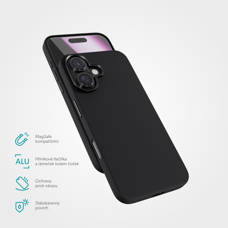 Epico Mag+ Silicone Pre kryt iPhone 16 - čierny