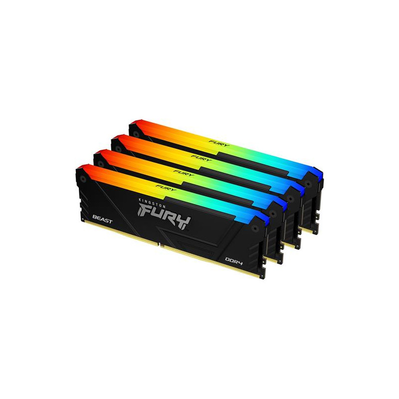 Kingston FURY Beast/DDR4/128GB/3200MHz/CL16/4x32GB/RGB/Black