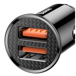 NONAME - Baseus rýchlonabíjačka do auta 2xUSB QC3.0 30W čierna