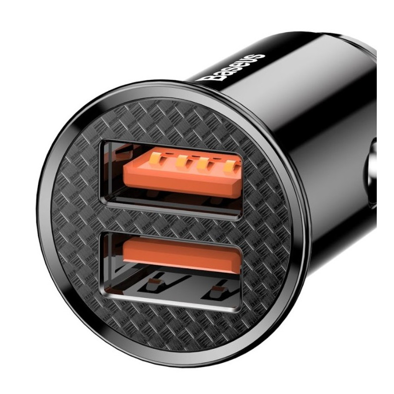 NONAME - Baseus rýchlonabíjačka do auta 2xUSB QC3.0 30W čierna