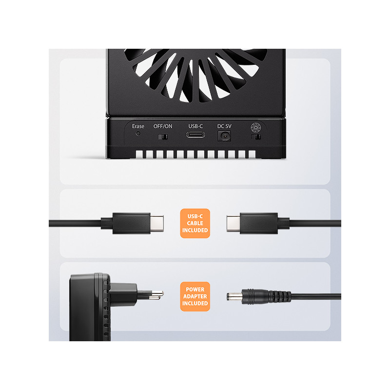 AXAGON ADSA-M2C44, USB4 dokovacia stanica pre 4× M.2 NVMe SSD s funkciou klonovania