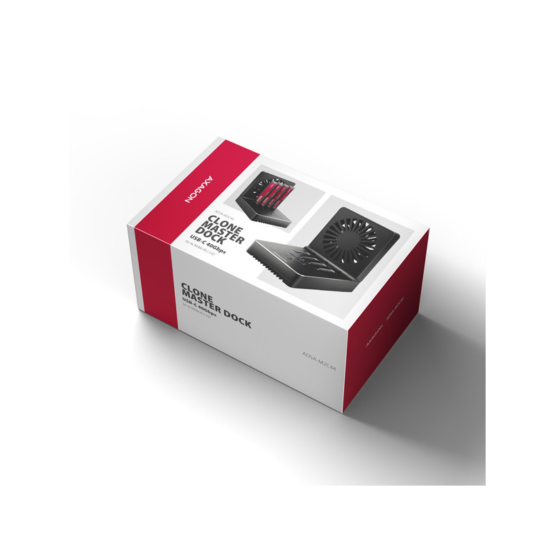 AXAGON ADSA-M2C44, USB4 dokovacia stanica pre 4× M.2 NVMe SSD s funkciou klonovania