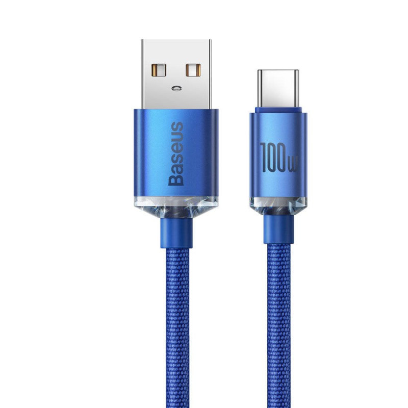 NONAME - Baseus CAJY000403 Crystal Shine Series Dátový Kabel USB - USB-C 100W 1,2m Blue
