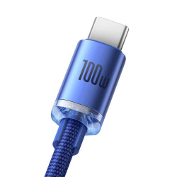 NONAME - Baseus CAJY000403 Crystal Shine Series Dátový Kabel USB - USB-C 100W 1,2m Blue