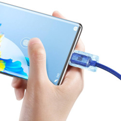 NONAME - Baseus CAJY000403 Crystal Shine Series Dátový Kabel USB - USB-C 100W 1,2m Blue