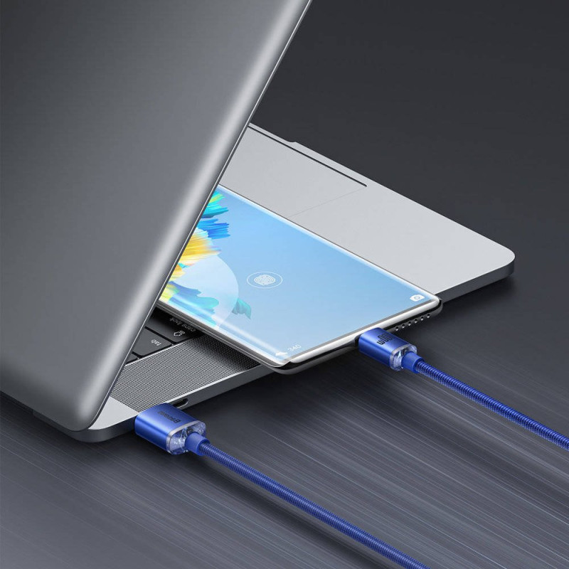 NONAME - Baseus CAJY000403 Crystal Shine Series Dátový Kabel USB - USB-C 100W 1,2m Blue