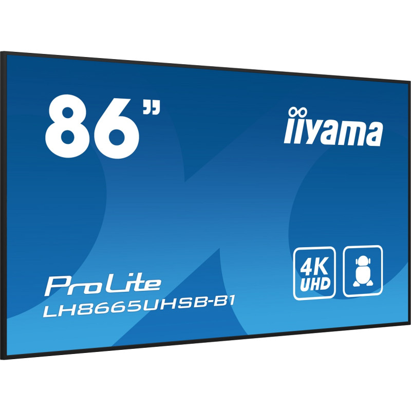 86'' iiyama LH8665UHSB-B1: IPS, 4K UHD, Android, 24/7