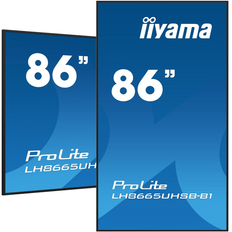 86'' iiyama LH8665UHSB-B1: IPS, 4K UHD, Android, 24/7