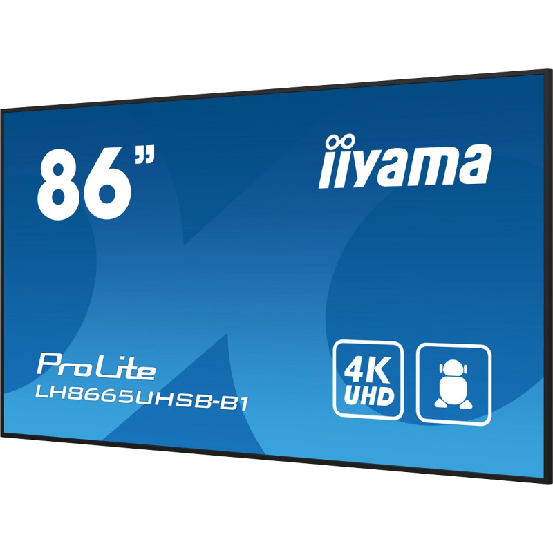 86'' iiyama LH8665UHSB-B1: IPS, 4K UHD, Android, 24/7