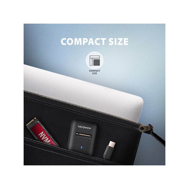 AXAGON ADM2-CM USB-C 10Gbps - M.2 NVMe & SATA SSD adaptér, kábel USB-C 10cm