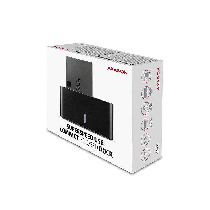 AXAGON ADSA-SN, USB 3.2 Gen1 - SATA 6G, 2.5''/3.5'' HDD/SSD dokovacia stanica