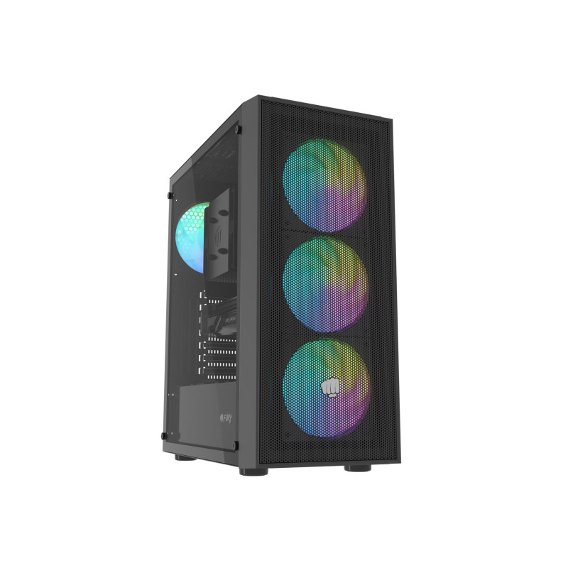 GENESIS - PC skriňa Fury SHOBO SH8F, ARGB, Midi Tower, Čierna