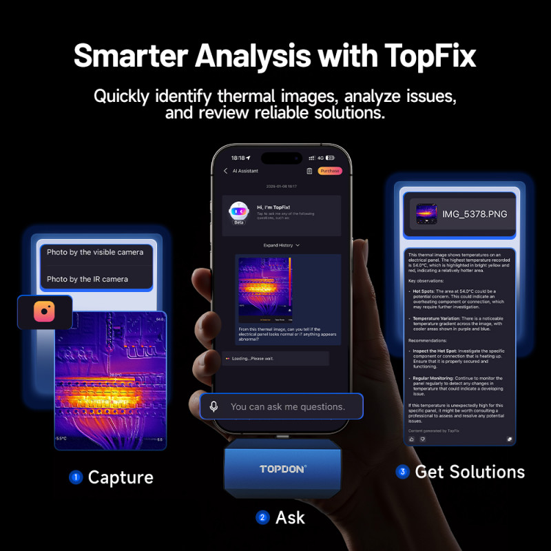 VIKING - TOPDON termálna infrakamera TC001 Max/AI asistent/512x384/iOS/Android/Windows/1,5MP/USB-C