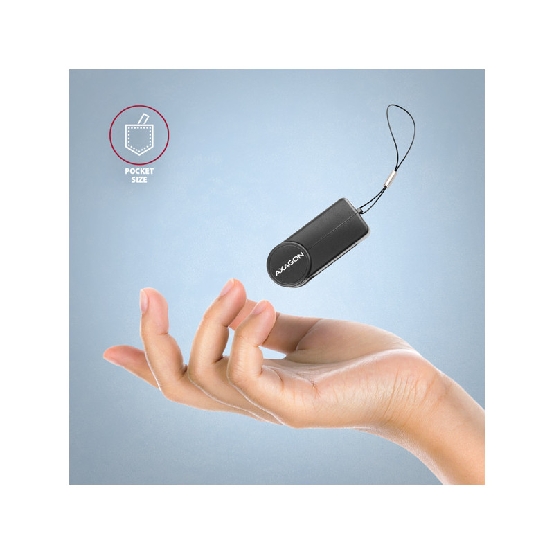 AXAGON CRE-SMPA, USB-A PocketReader čítačka kontaktných kariet Smart card, (eObčanka, eID klient)