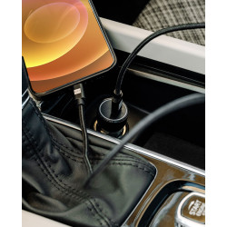 ER POWER 20W USB-C PD autonabíjačka - čierna