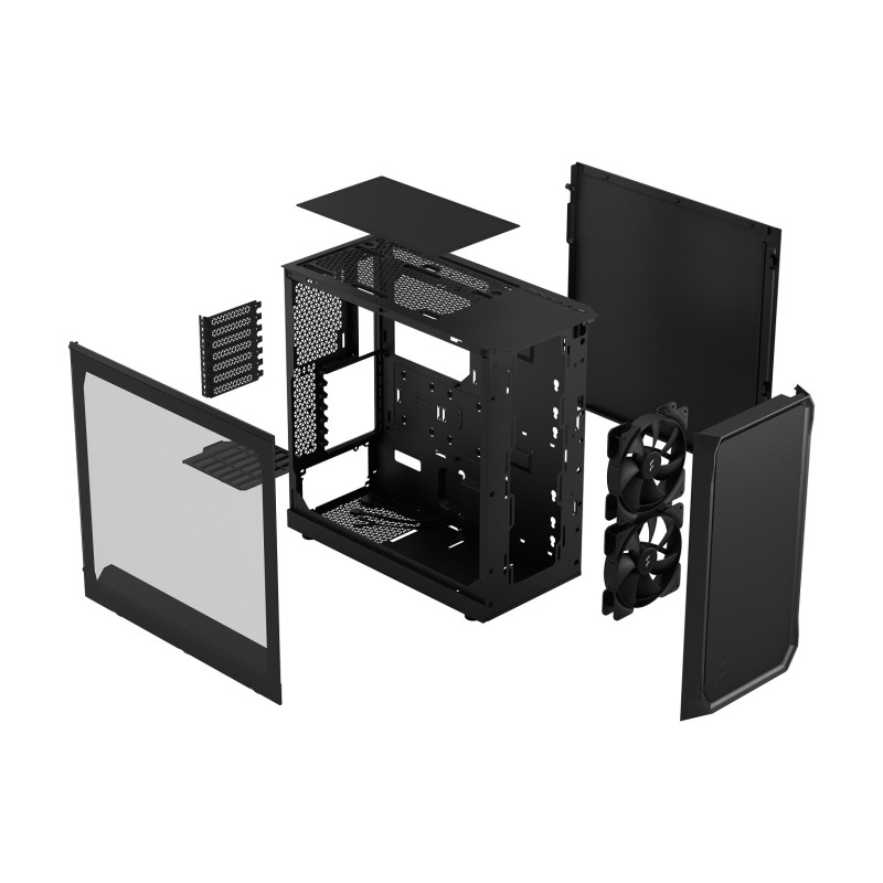 Fractal Design Focus 2 Black TG Clear Tint/Midi Tower/Transpar./Black