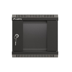 LANBERG RACKOVÁ SKRIŇA 10'' NÁSTENNÁ 4U/300X300 (FLAT PACK) S PRESKLENÝMI DVERMI ČIERNA