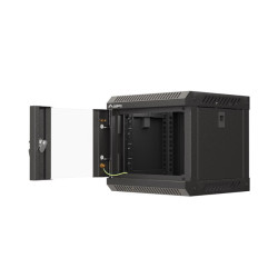 LANBERG RACKOVÁ SKRIŇA 10'' NÁSTENNÁ 4U/300X300 (FLAT PACK) S PRESKLENÝMI DVERMI ČIERNA