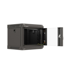 LANBERG RACKOVÁ SKRIŇA 10'' NÁSTENNÁ 4U/300X300 (FLAT PACK) S PRESKLENÝMI DVERMI ČIERNA