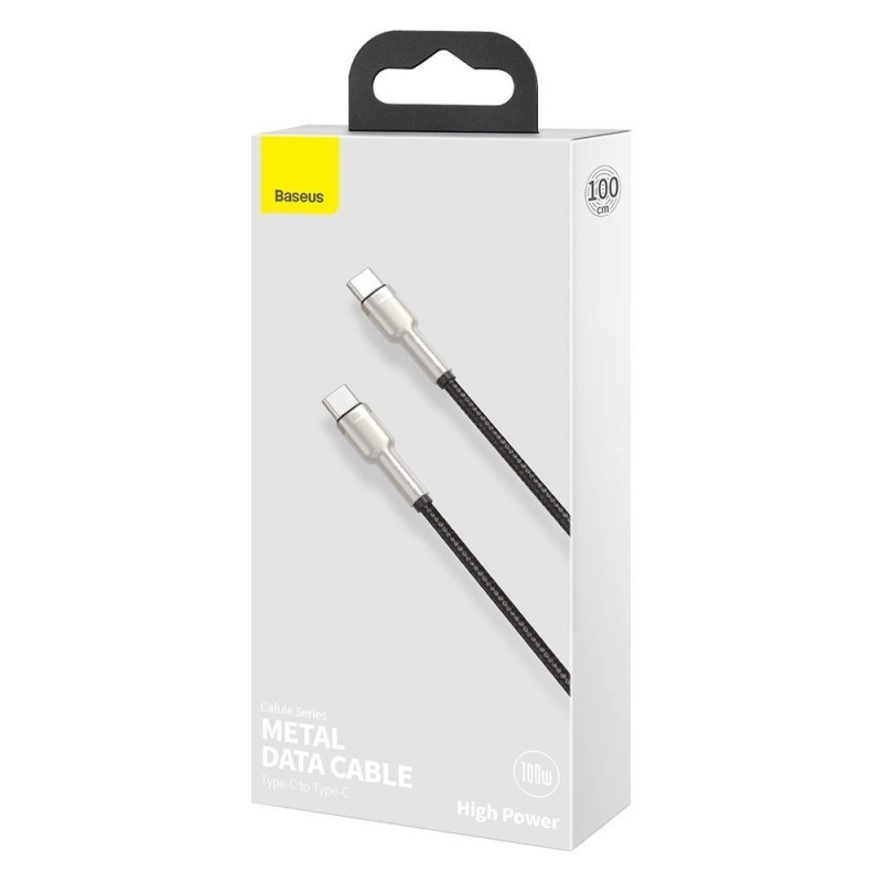 NONAME - Baseus Dátový kábel Cafule USB-C/USB-C 1m 100W (20V 5A) čierny