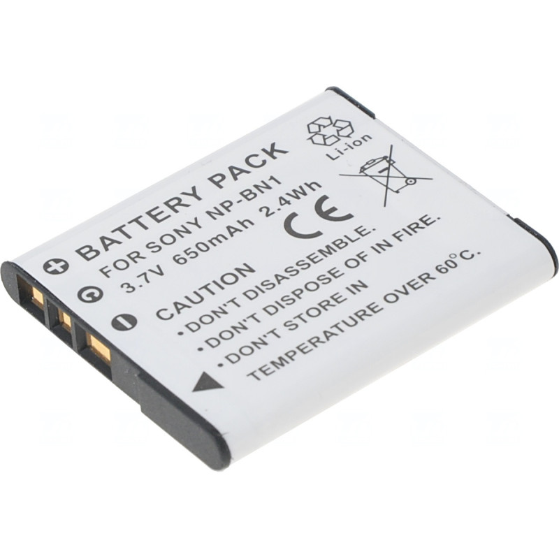 Batéria T6 Power Sony NP-BN1, 600mAh, 2,2Wh, sivá