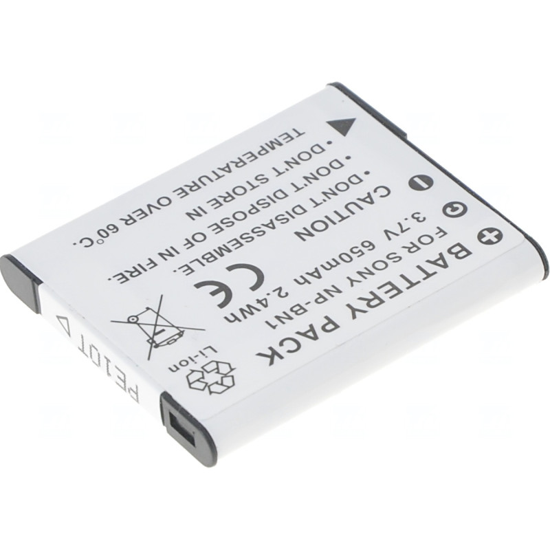 Batéria T6 Power Sony NP-BN1, 600mAh, 2,2Wh, sivá