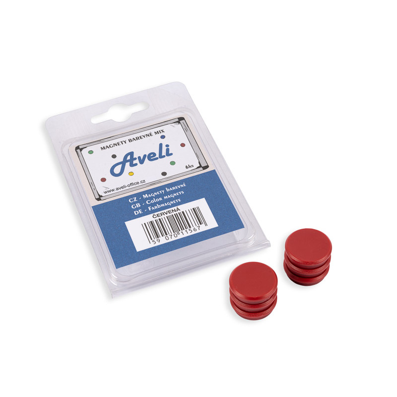 Set magnetov AVELI, červená farba