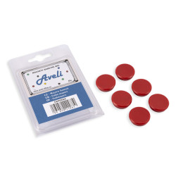 Set magnetov AVELI, červená farba