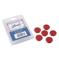 Set magnetov AVELI, červená farba